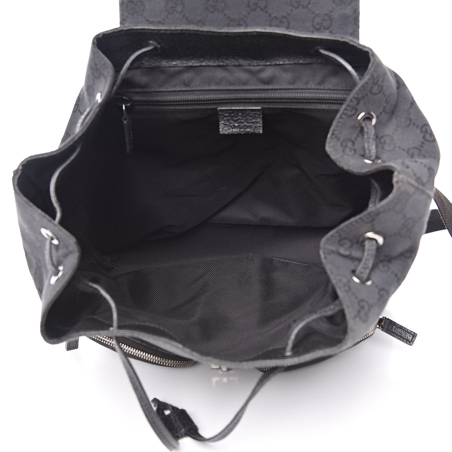 GG Monogram Single Buckle Backpack Black