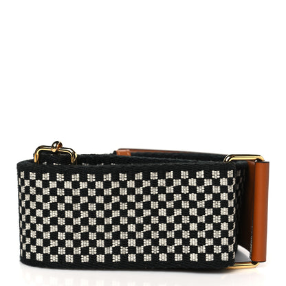 Fendi Ribbon Vitello King Logo Embossed Gingham Woven Adjustable Strap You Panna Black Cuoio 3 of 6