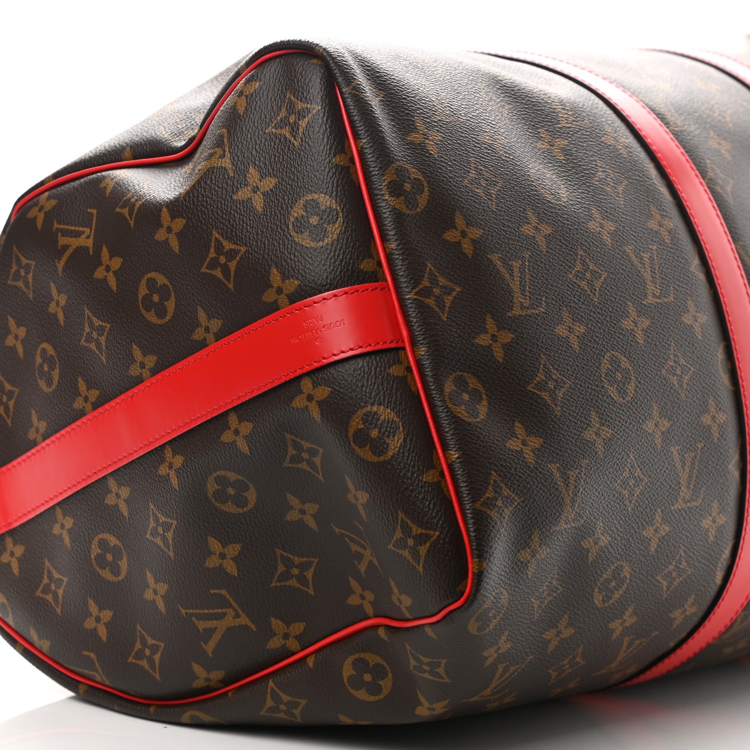 Louis Vuitton Calfskin Monogram Keepall Bandouliere 50 Coquelicot 9 of 10