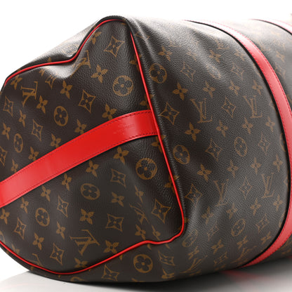 Louis Vuitton Calfskin Monogram Keepall Bandouliere 50 Coquelicot 9 of 10