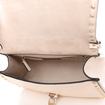 Valentino Garavani Grained Calfskin Large Rockstud Top Handle Flap Shoulder Bag Light Ivory 5 of 11