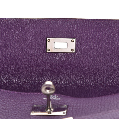 Hermes Chevre Mysore Kelly Longue Wallet Violet 8 of 15