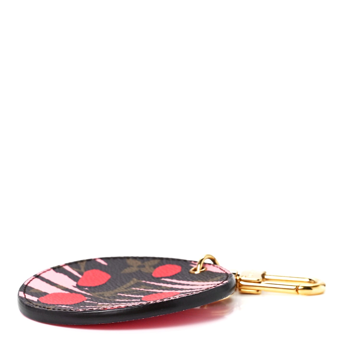 Monogram Jungle Dots Bag Charm Key Ring Sugar Pink Poppy