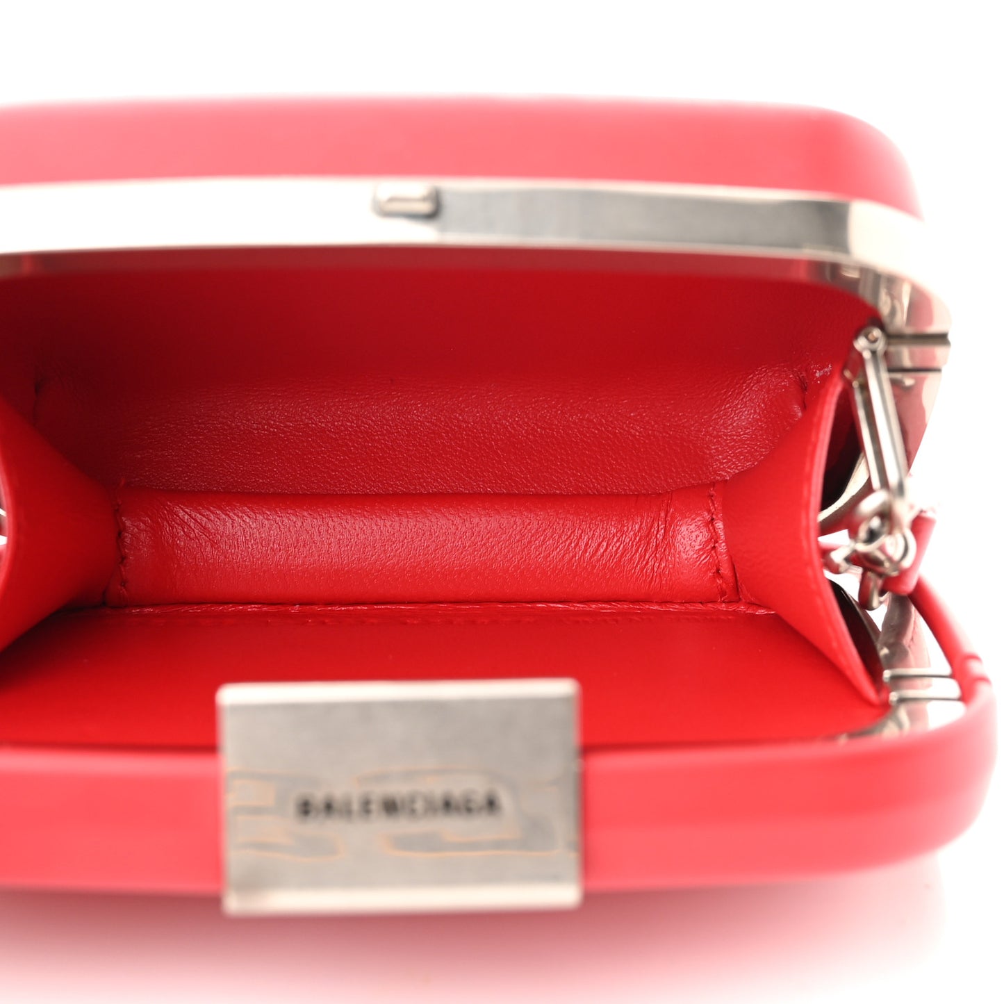 Recycled Plastic Calfskin Embossed Mini Lunch Box Case with Strap Red