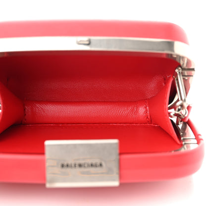 Balenciaga Recycled Plastic Calfskin Embossed Mini Lunch Box Case with Strap Red 5 of 10