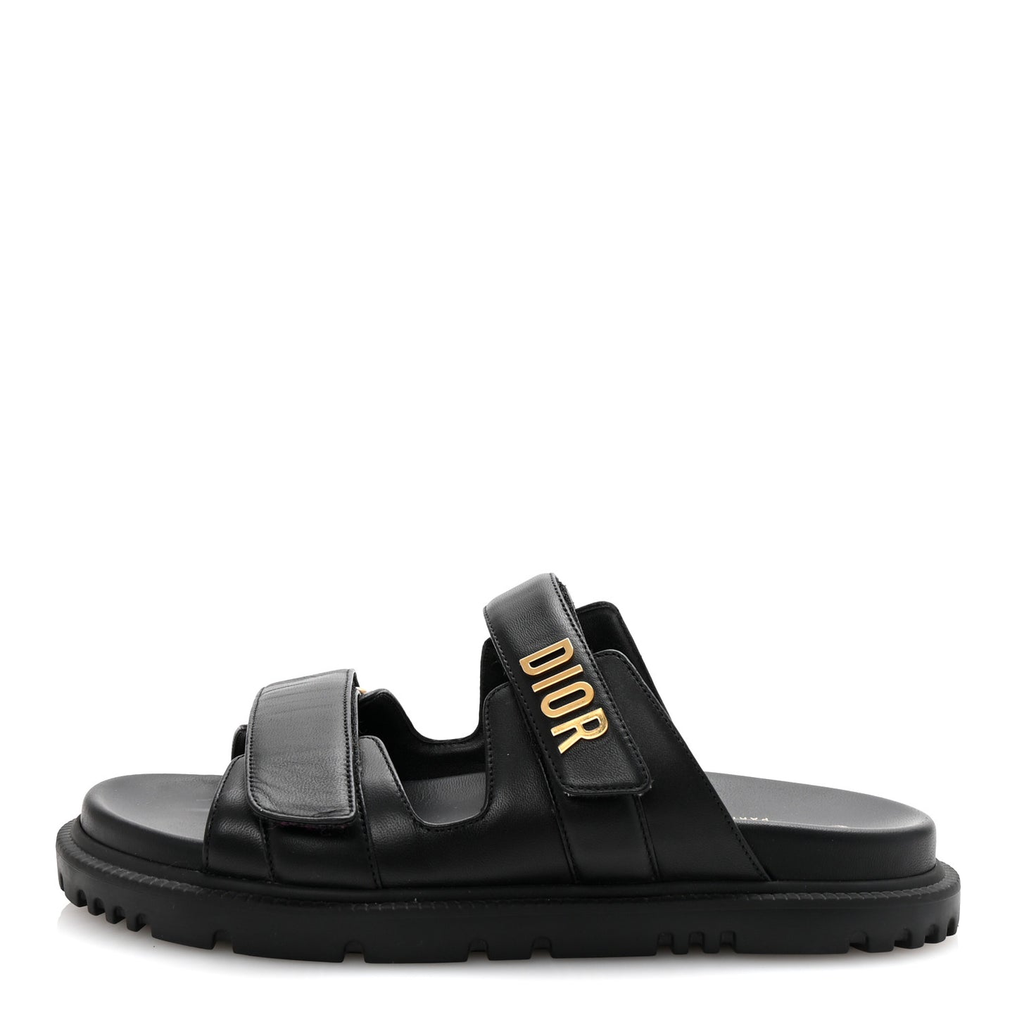 Lambskin Dioract 10mm Slide Sandals 39.5 Black