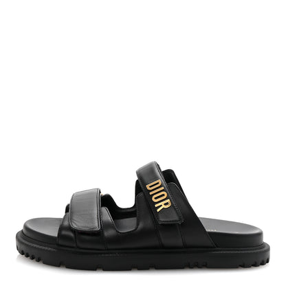 Christian Dior Lambskin Dioract 10mm Slide Sandals 39.5 Black 1 of 10