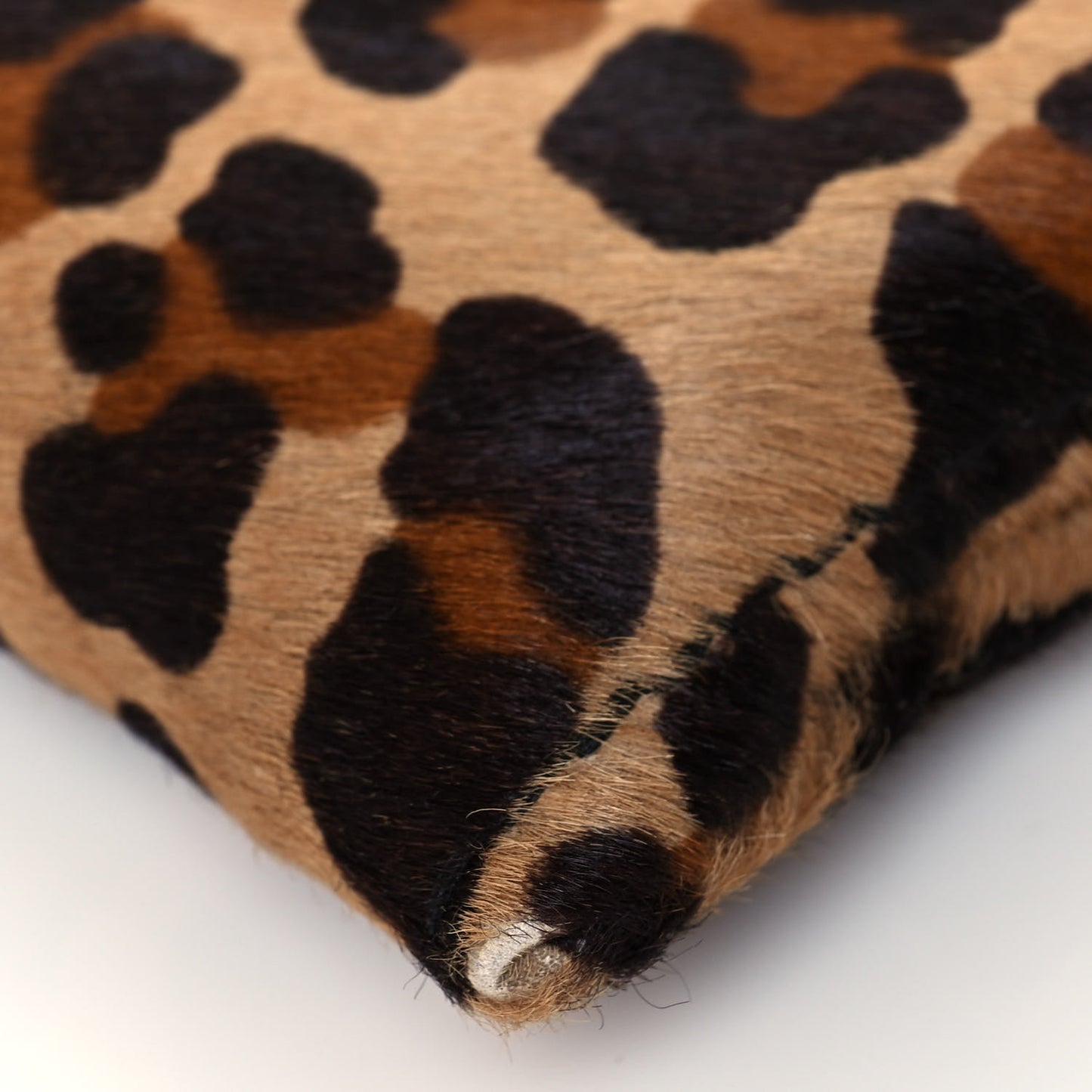 Calf Hair Leopard Print Pushlock Envelope Clutch Miele