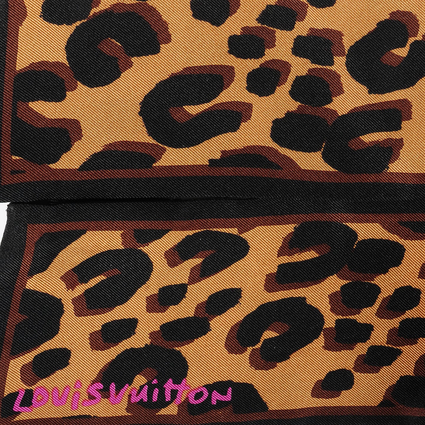 Silk Leopard Bandeau Scarf Marron