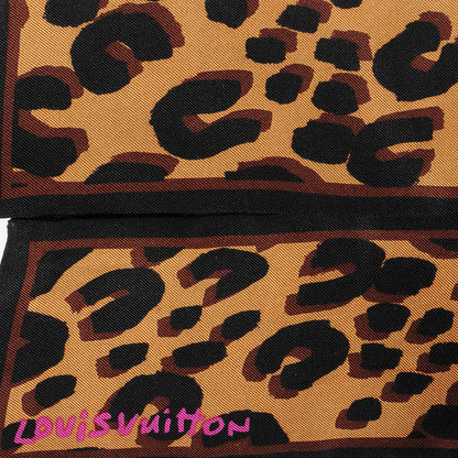 Louis Vuitton Silk Leopard Bandeau Scarf Marron 3 of 5