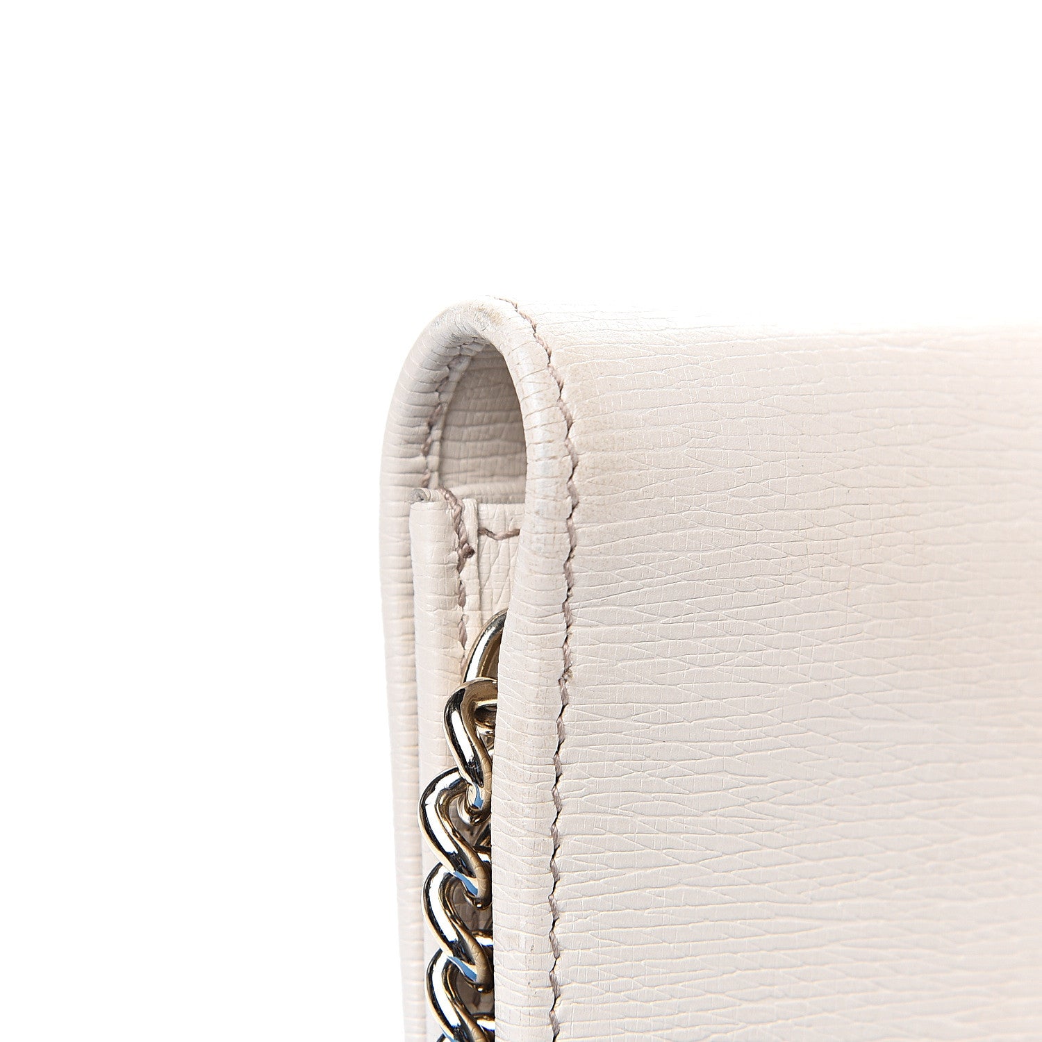 Gucci Textured Calfskin Medium Betty Chain Wallet White 8 of 9