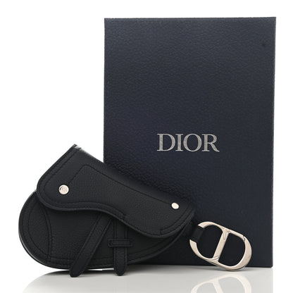 Christian Dior Grained Calfskin Saddle Mini Key Ring Navy Blue 5 of 5