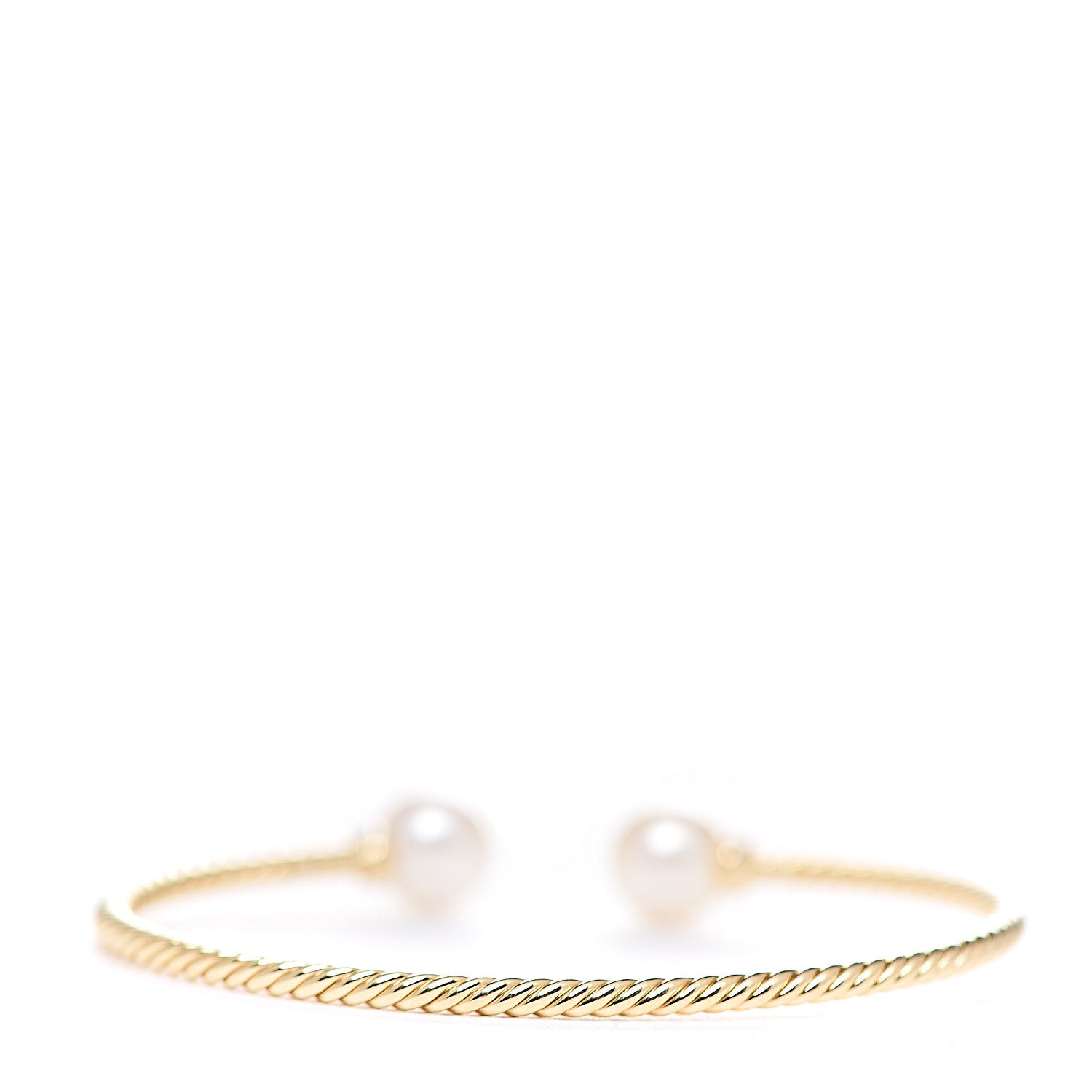 David Yurman 18K Yellow Gold Diamond Pearl 8.5mm Solari Bracelet 2 of 4