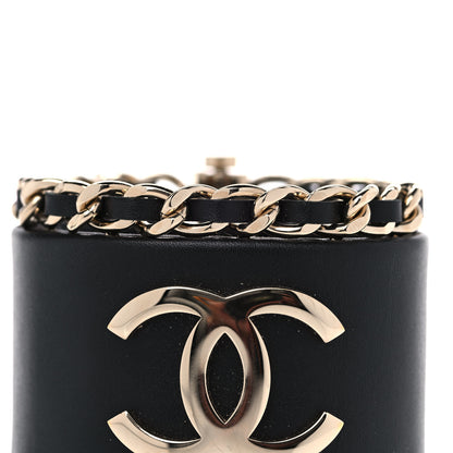 Chanel Lambskin Chain CC Cuff Black Gold 4 of 13