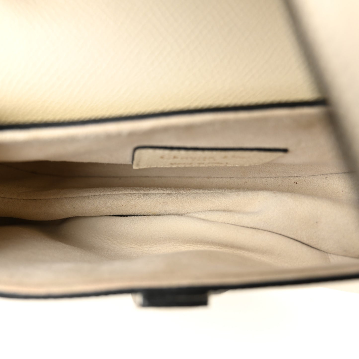 Grained Calfskin Mini Saddle Bag With Strap White