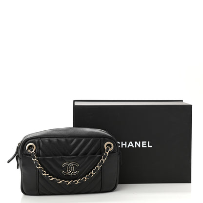 Chanel Calfskin Quilted Daily Chevron Camera Case Black 11 of 11