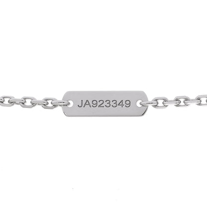 Van Cleef & Arpels 18K White Gold Diamond Guilloche Vintage Alhambra Pendant Necklace 6 of 7
