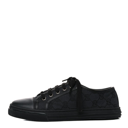 Gucci GG Monogram Calfskin Womens Low Top Sneakers 36 Piombo Black 1 of 6