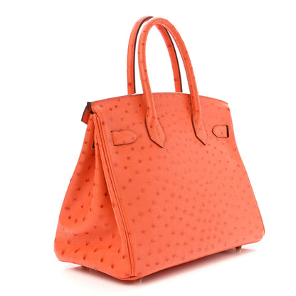 Hermes Ostrich Birkin 30 Orange 2 of 11
