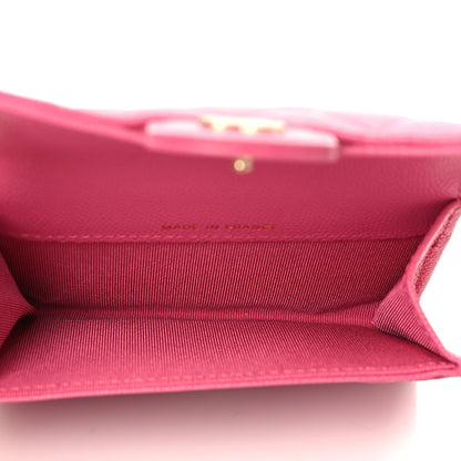 Chanel Caviar Quilted Flap Card Holder Wallet Pink 5 of 8