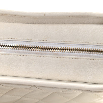 Chanel Patent Goatskin Quilted Medium Gabrielle Hobo White 11 of 25