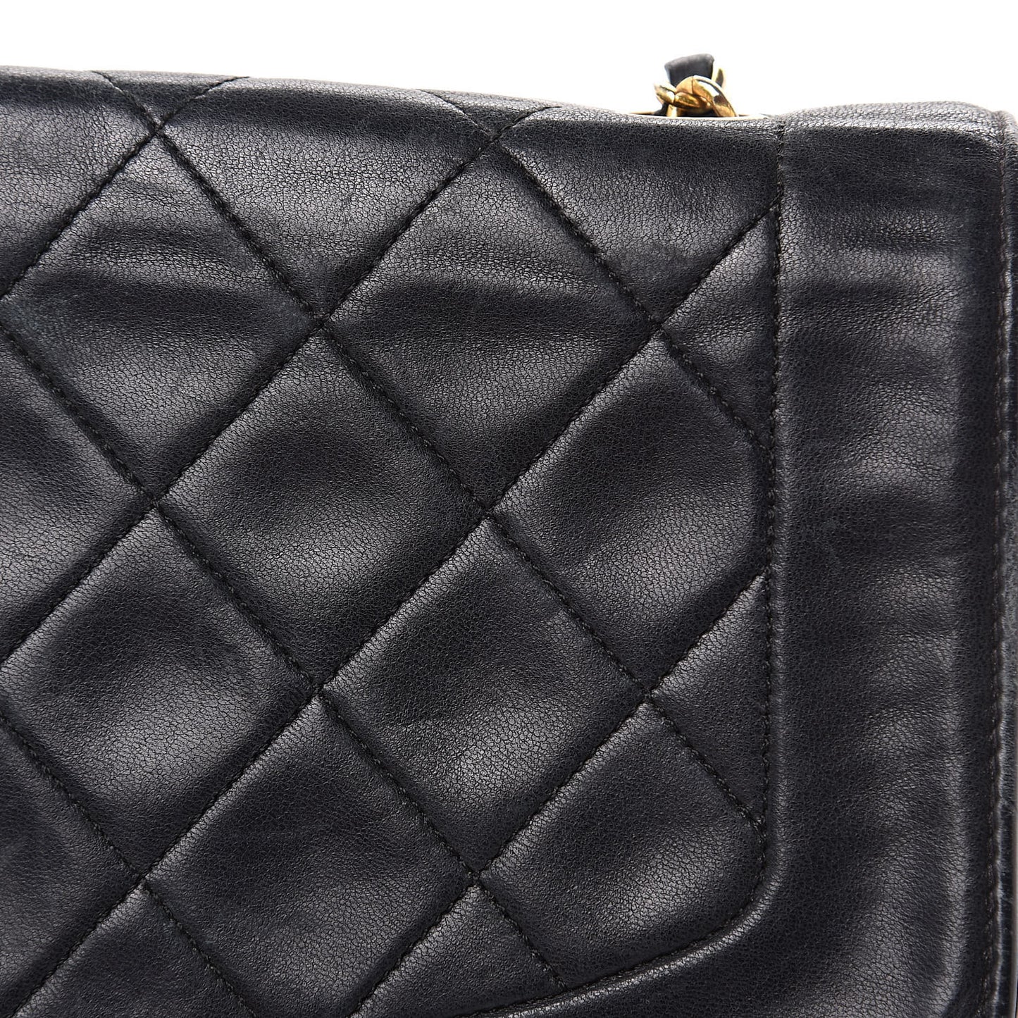 Lambskin Quilted Small Single Flap Black