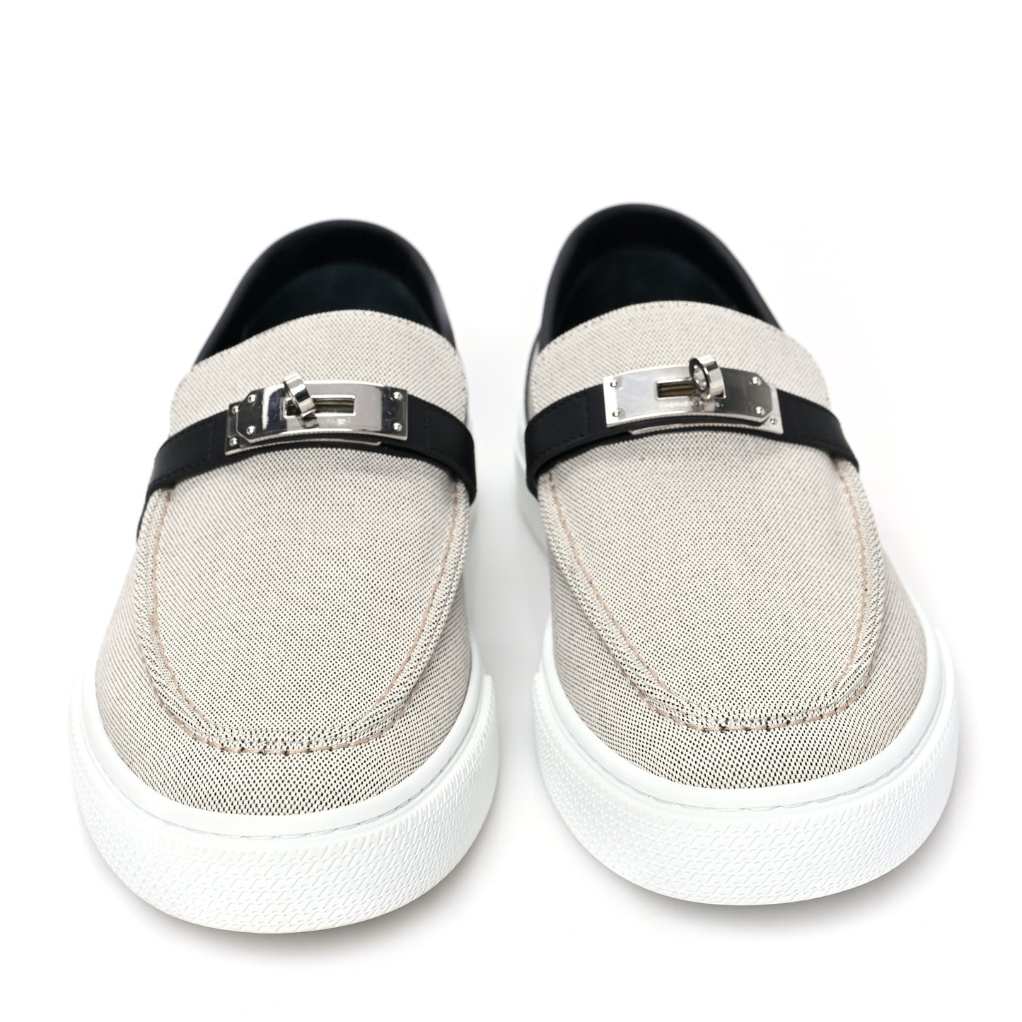 Toile De Coton Calfskin Game Slip On Sneakers 43 Prunoir Black