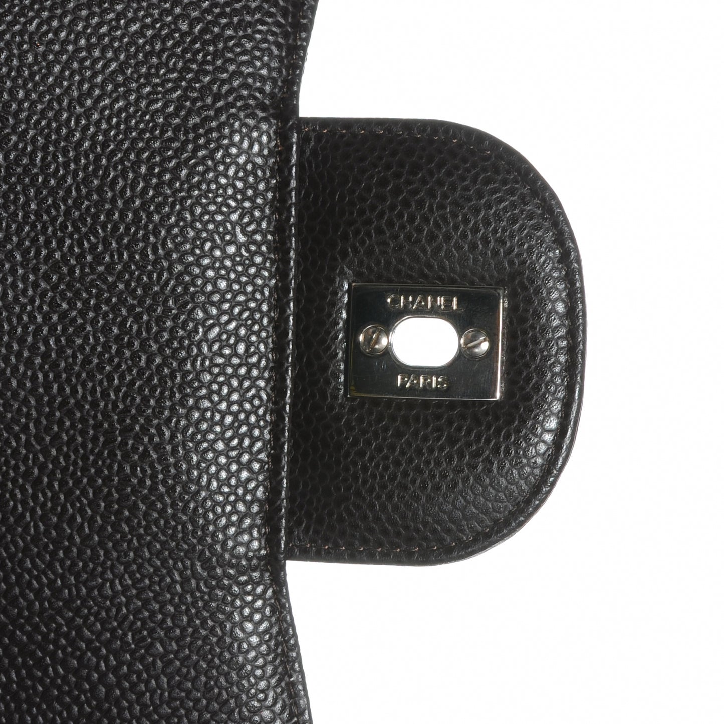 Caviar Quilted Jumbo Single Flap Dark Brown