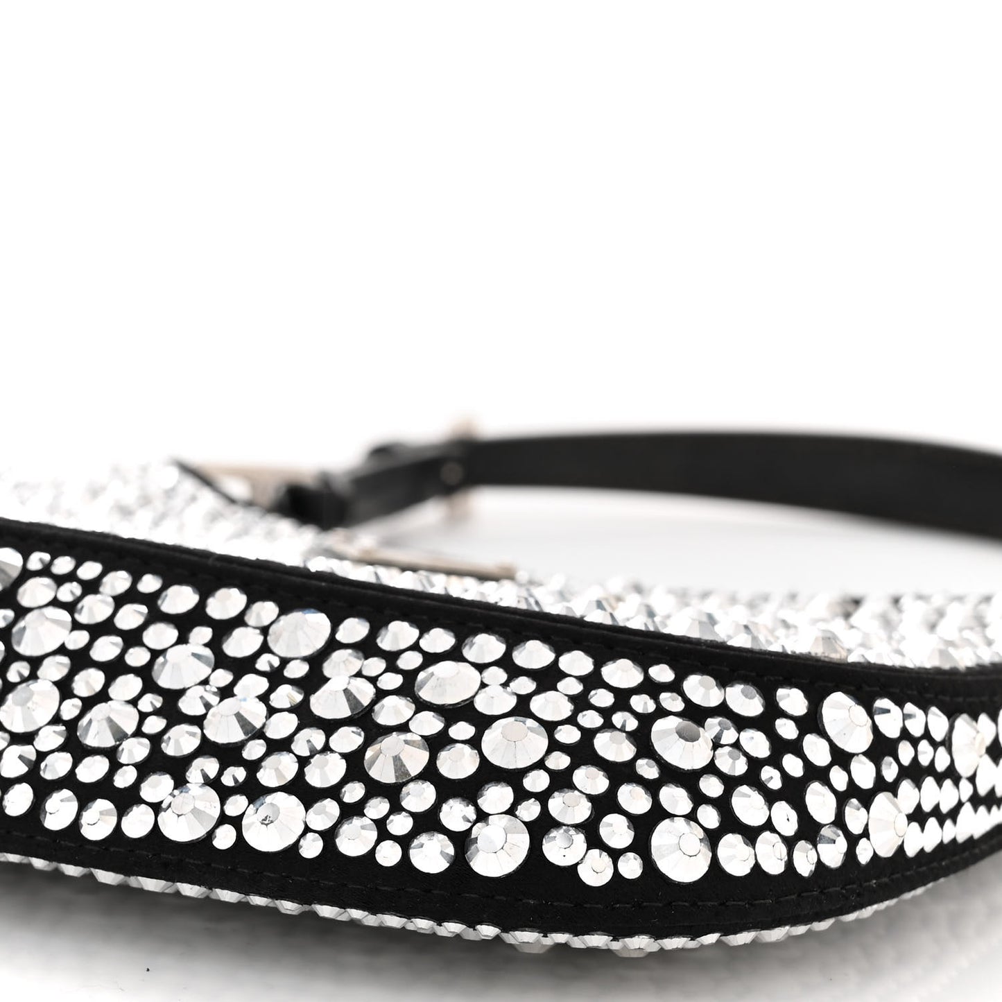 Satin Crystal Cleo Adjustable Strap Shoulder Bag Metal