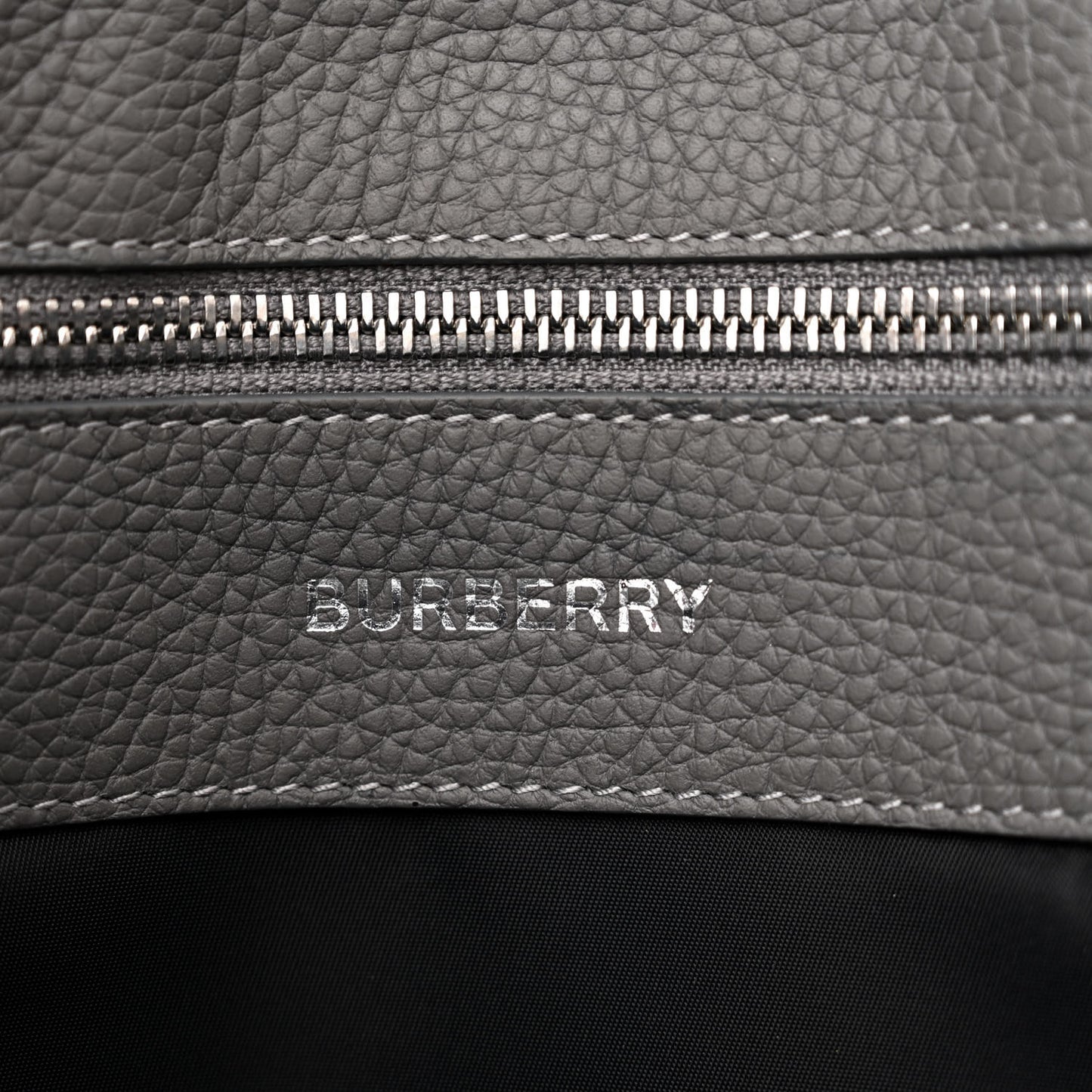 Calfskin Logo Messenger Charcoal Grey