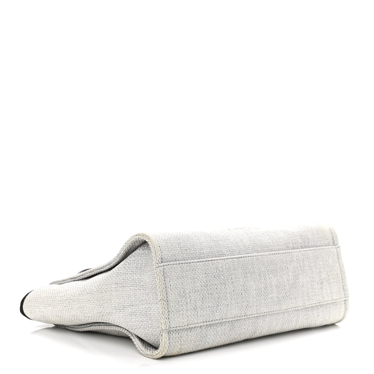 Woven Straw Raffia Small Deauville Tote Grey