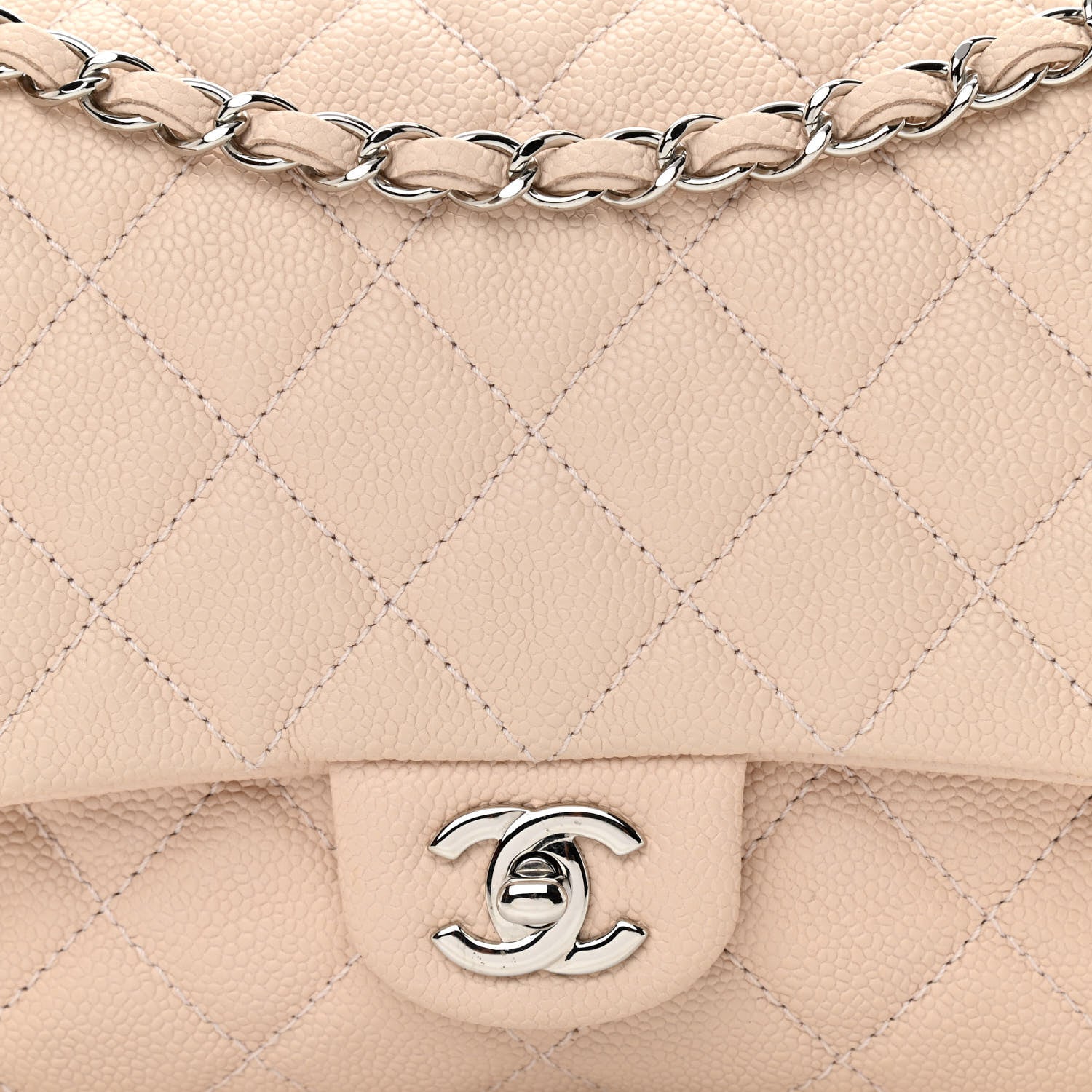 Chanel Caviar Quilted Medium Easy Flap Light Beige 7 of 12