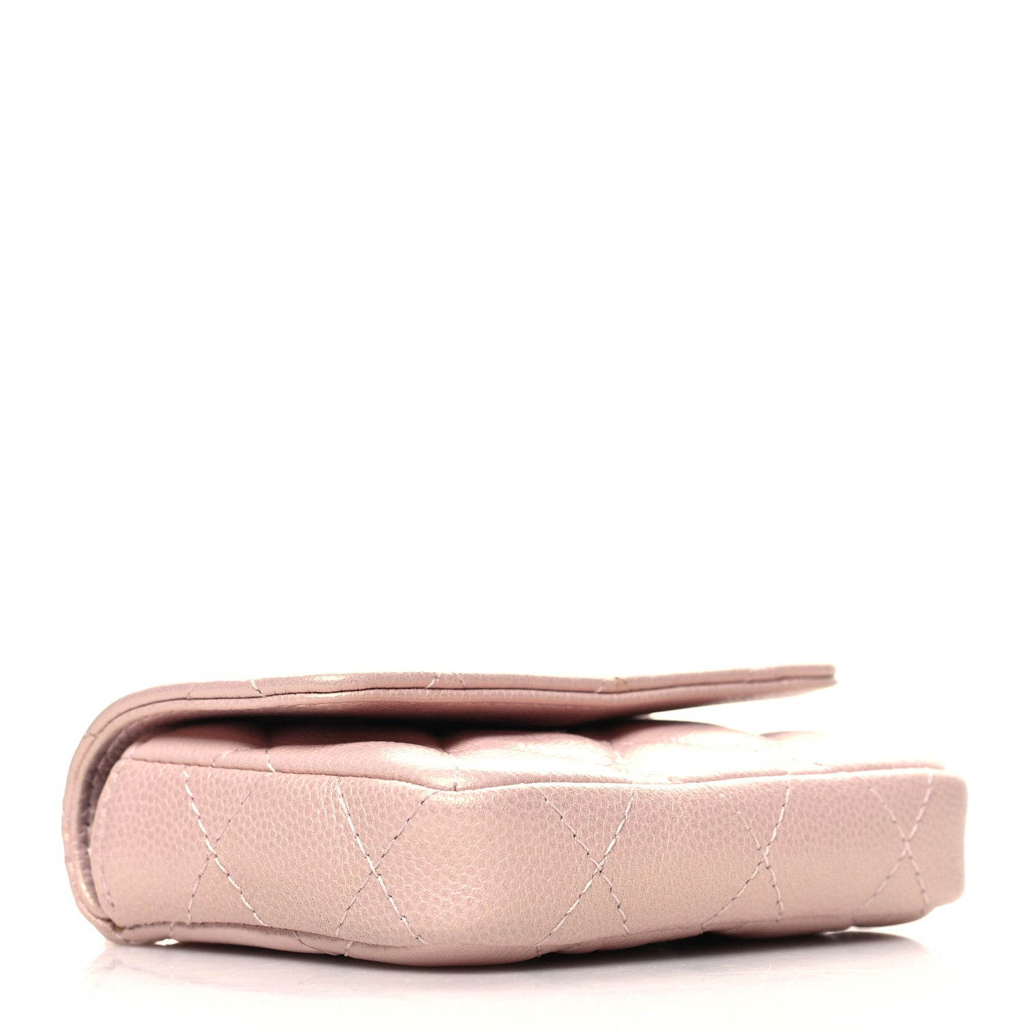 Chanel Iridescent Caviar Quilted Pearl On Top Coin Purse With Chain Light Pink 4 of 11