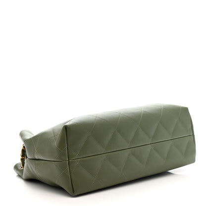 Chanel Calfskin Stitched Shopping Bag Khaki 4 of 10