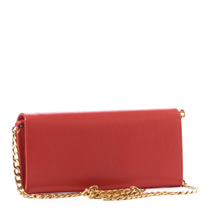 Prada Vitello Move Metal Oro Chain Wallet Lacca 3 of 9