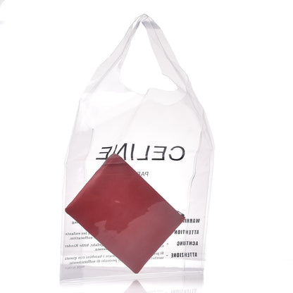 Celine Plastic Bag with Cloudy Lambskin Solo Zip Pouch Clutch Pink 3 of 8