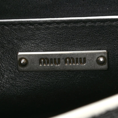 Miu Miu Embossed Lizard Calfskin Crystal Embellished Saint Lucertola Shoulder Bag Black 6 of 11