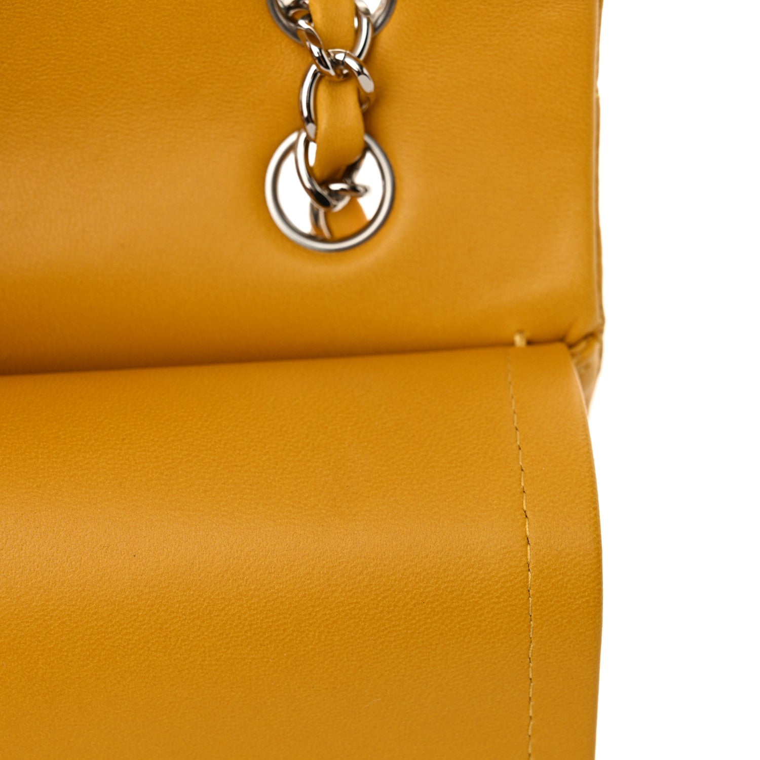 Chanel Lambskin Quilted Medium Double Flap Yellow 1757084