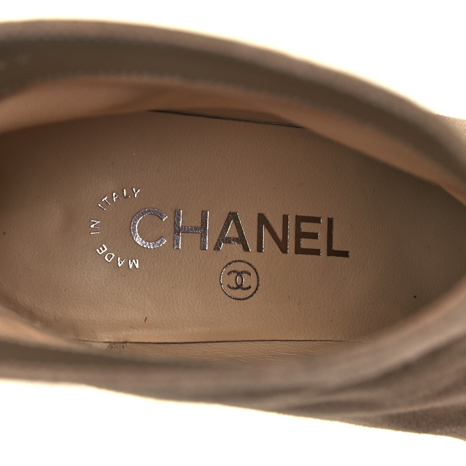 Chanel Suede Calfskin Satin Gabrielle Cap Toe Short Boots 38 Beige Black 6 of 7