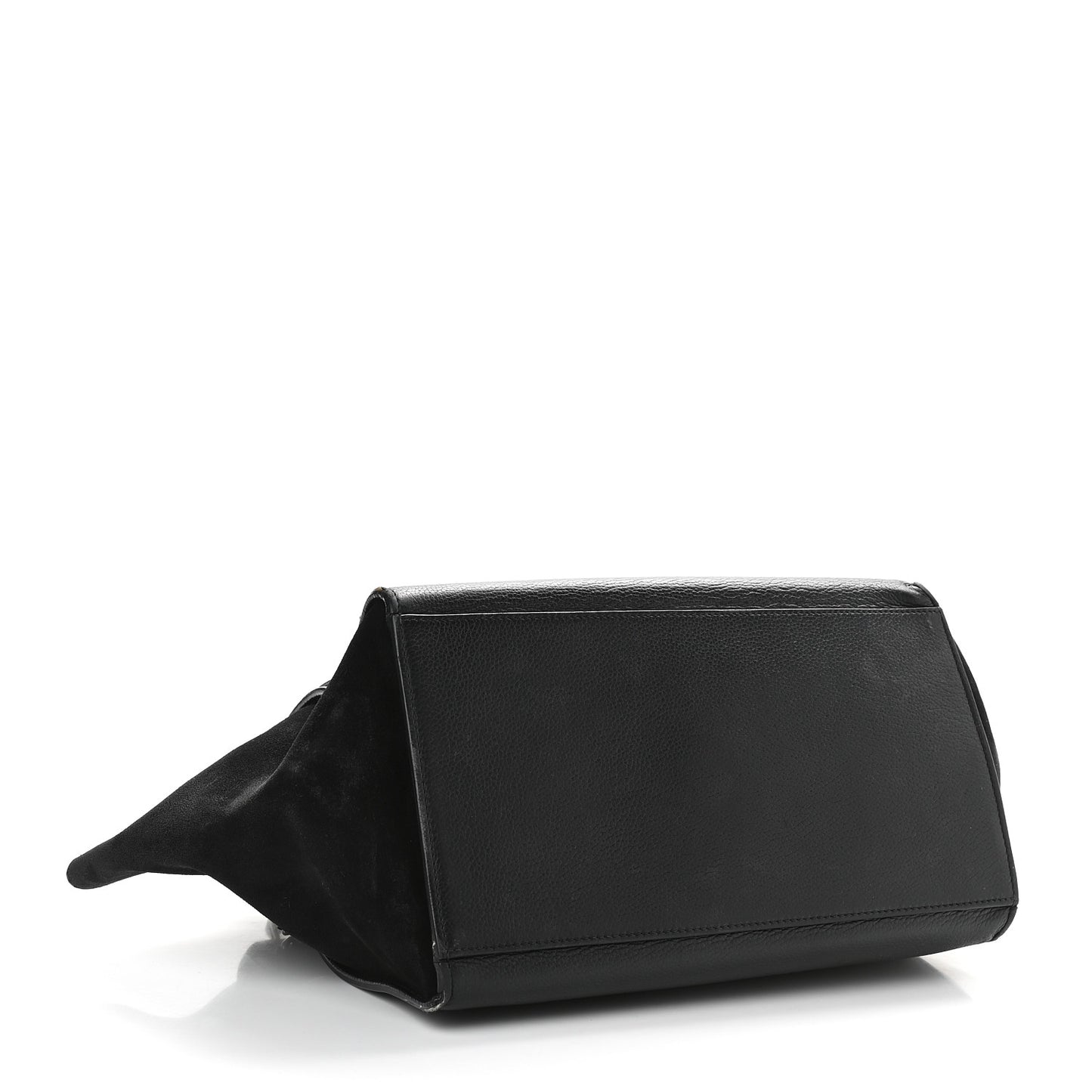 Drummed Calfskin Suede Large Trapeze Black