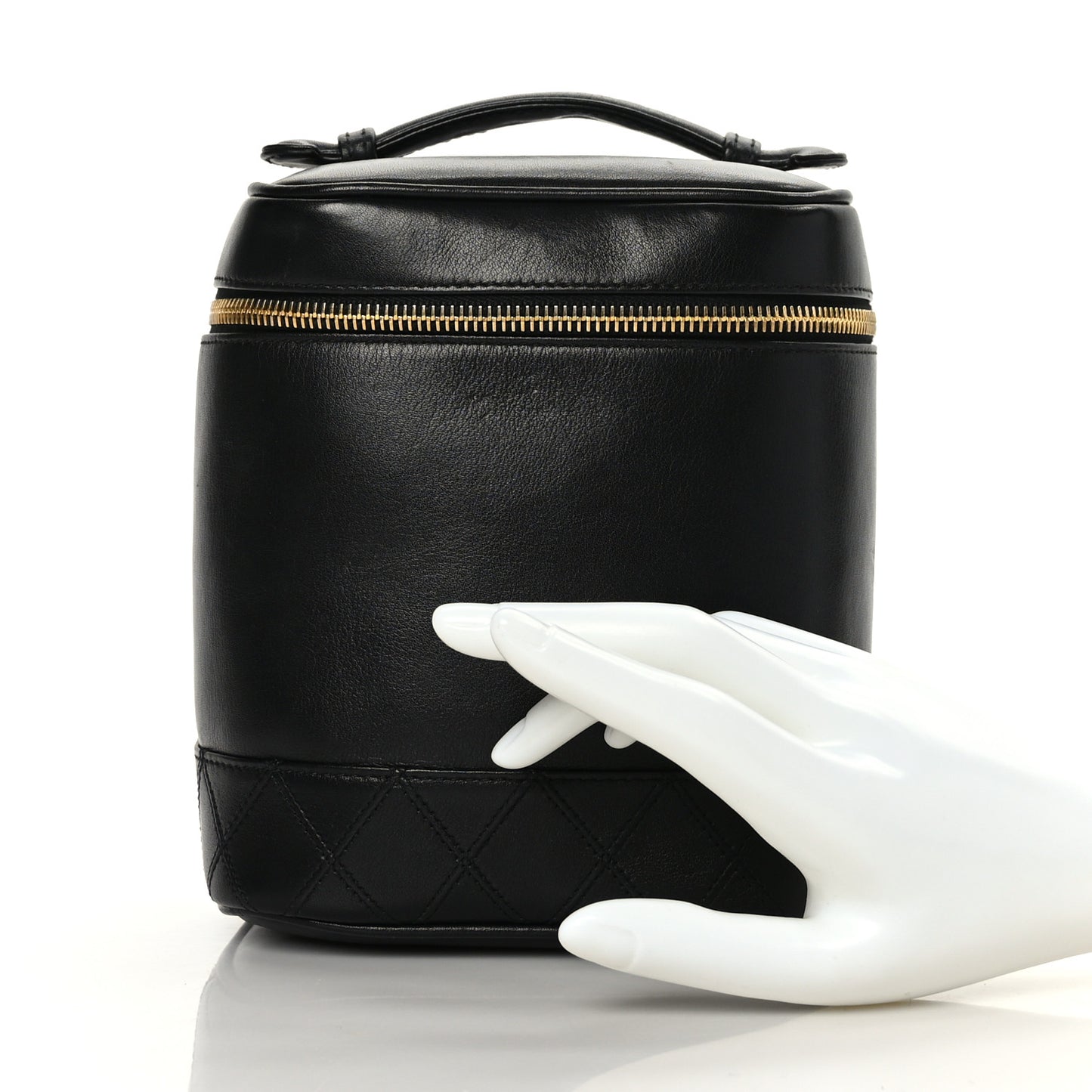 Lambskin Vanity Cosmetic Case Black