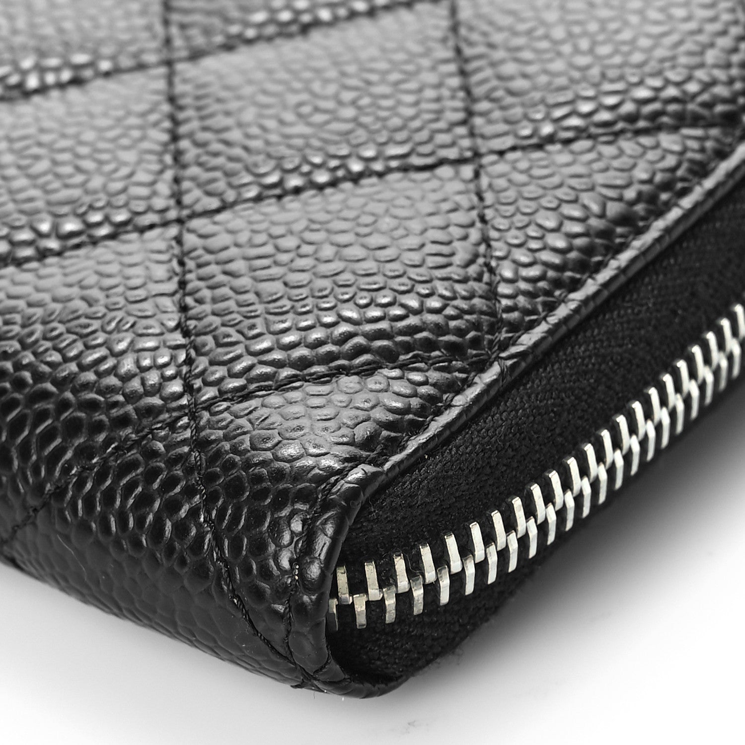 Chanel Caviar Quilted Large Gusset Zip Around Wallet Black 10 of 10