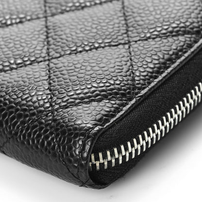 Chanel Caviar Quilted Large Gusset Zip Around Wallet Black 10 of 10