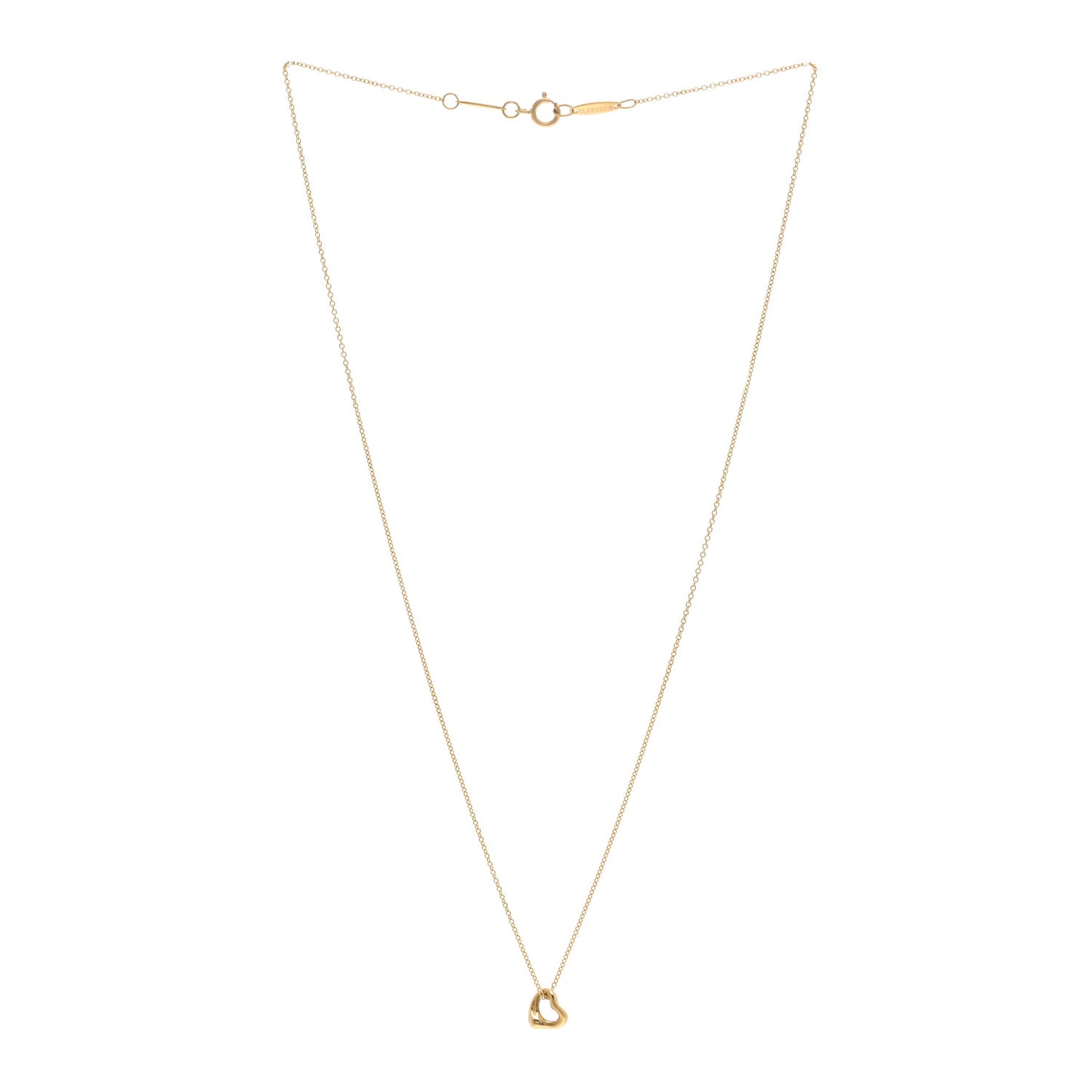 18K Yellow Gold 7mm Elsa Peretti Open Heart Pendant Necklace