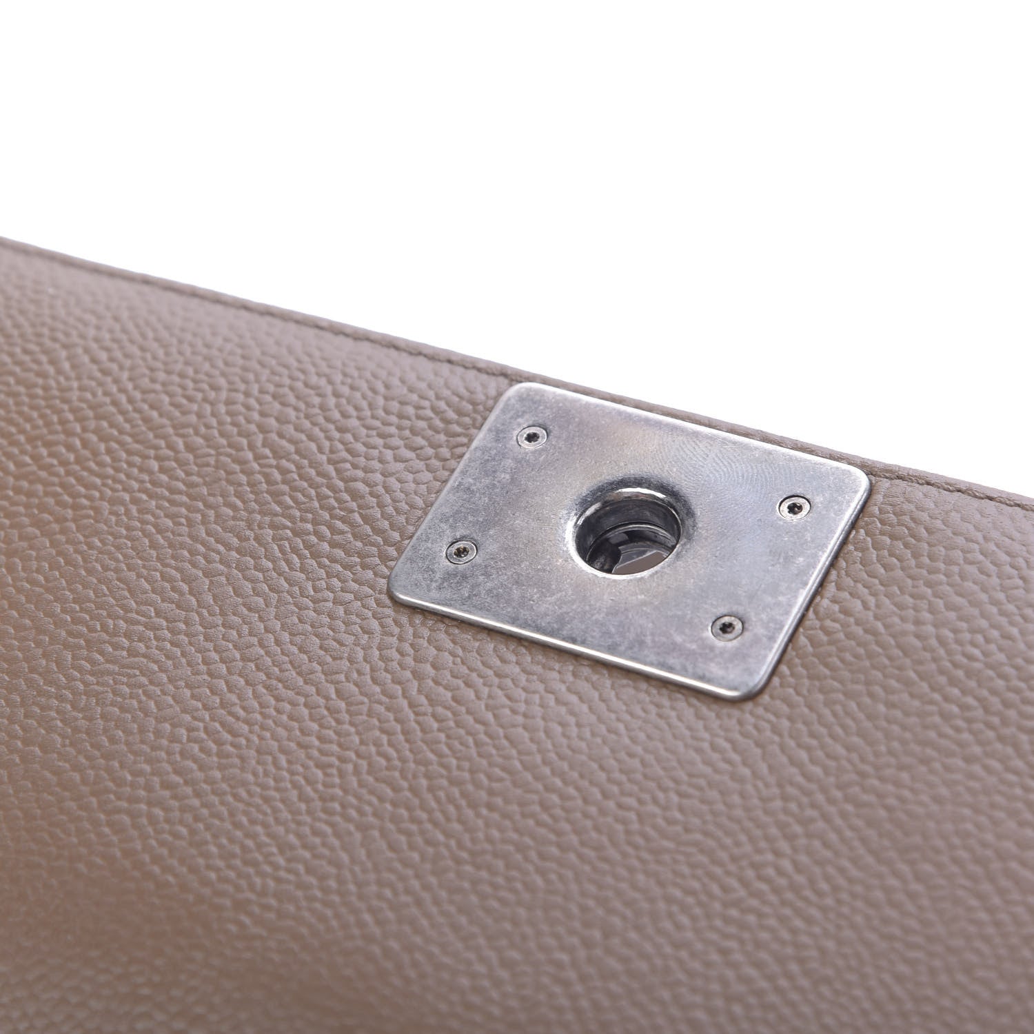 Chanel Caviar Quilted Medium Boy Flap Dark Beige 12 of 13