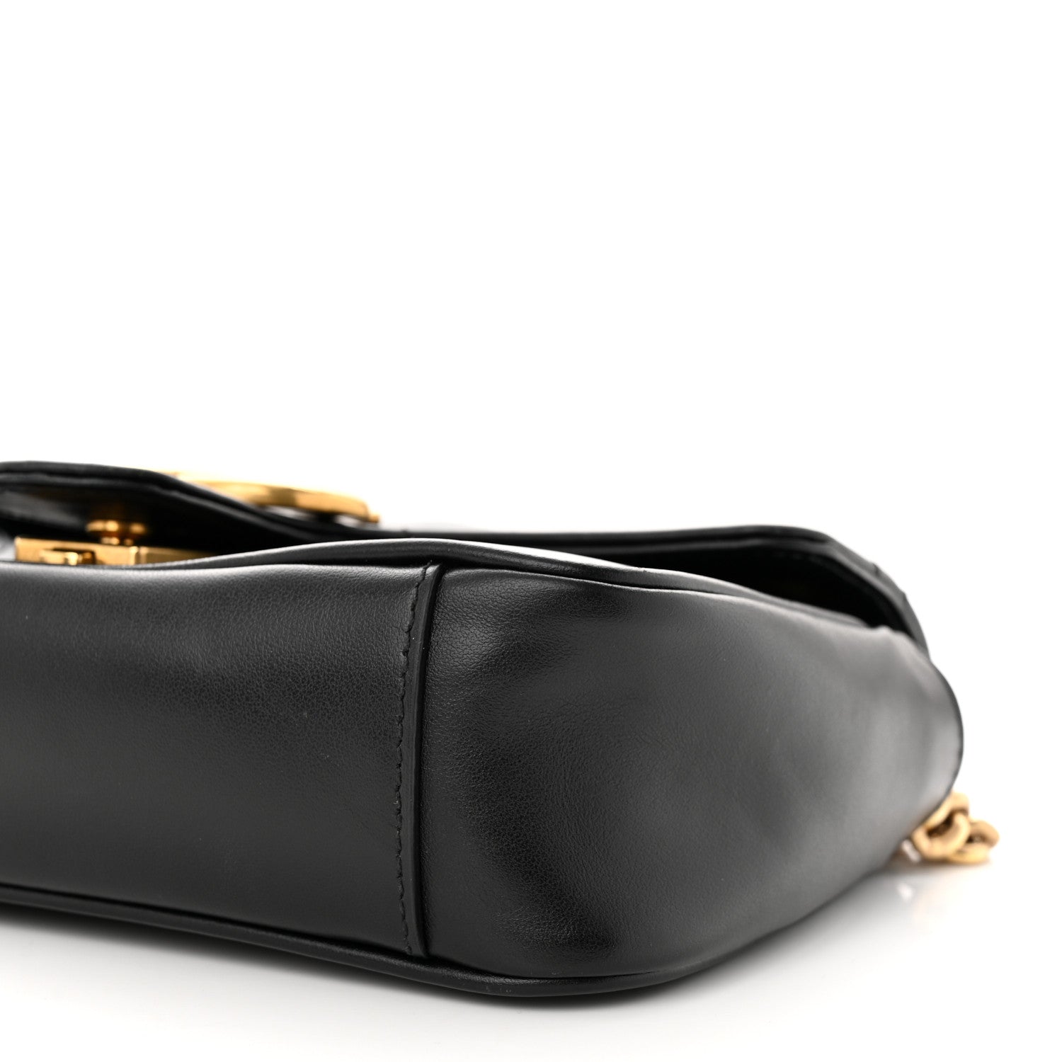 Gucci Calfskin Matelasse Mini GG Marmont Shoulder Bag Black 10 of 11