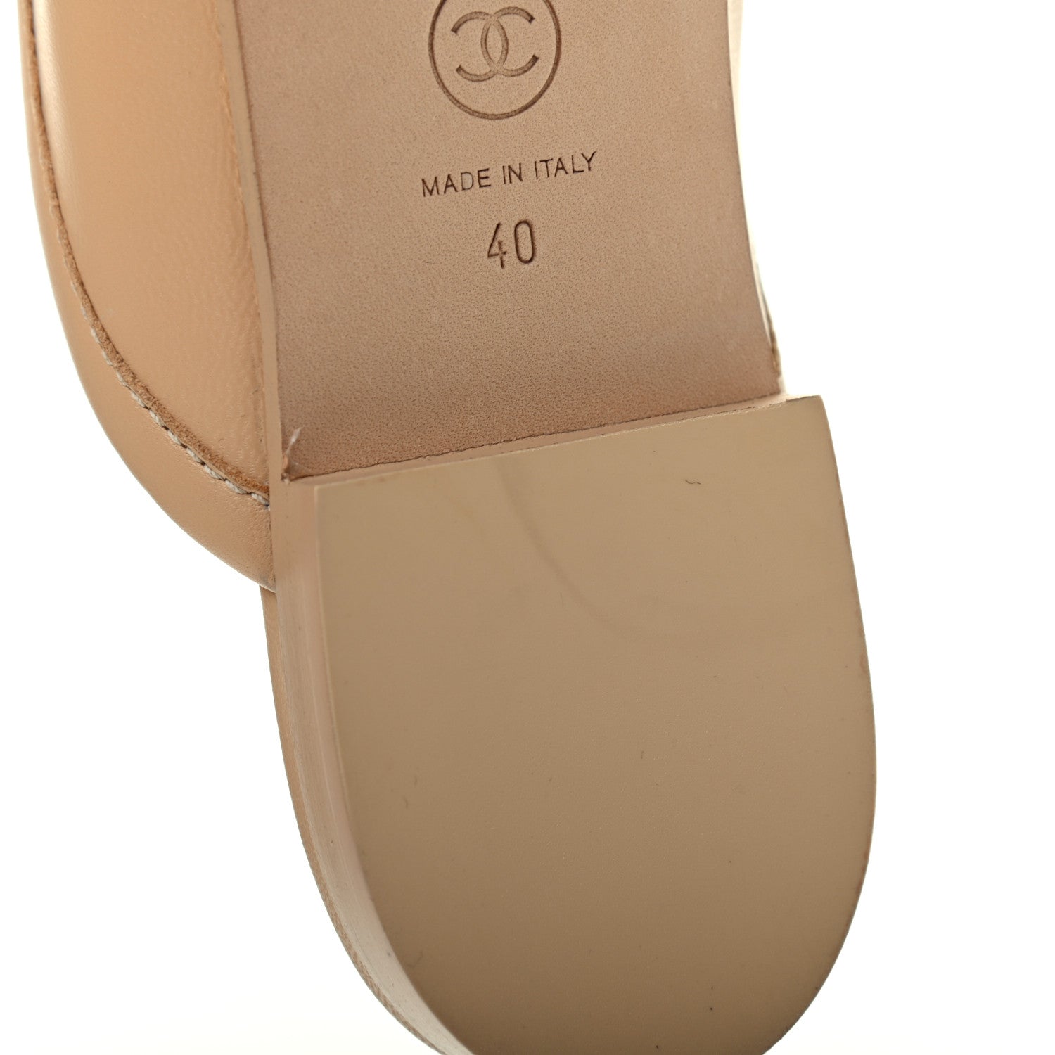 Chanel Lambskin Pearl CC Mules 40 Beige 9 of 11