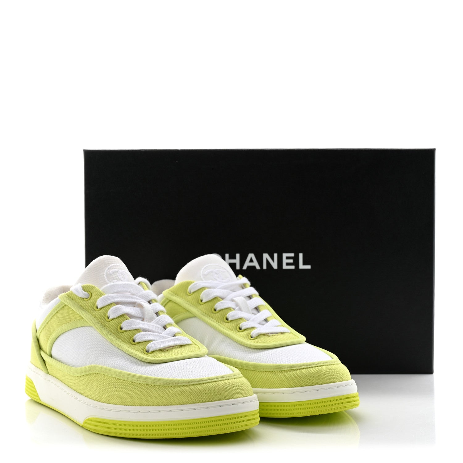 Chanel Fabric Womens Logo Sneakers 37 Green 13 of 13