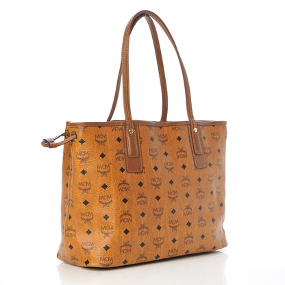 MCM Visetos Medium Liz Reversible Shopper Tote Cognac 4 of 18