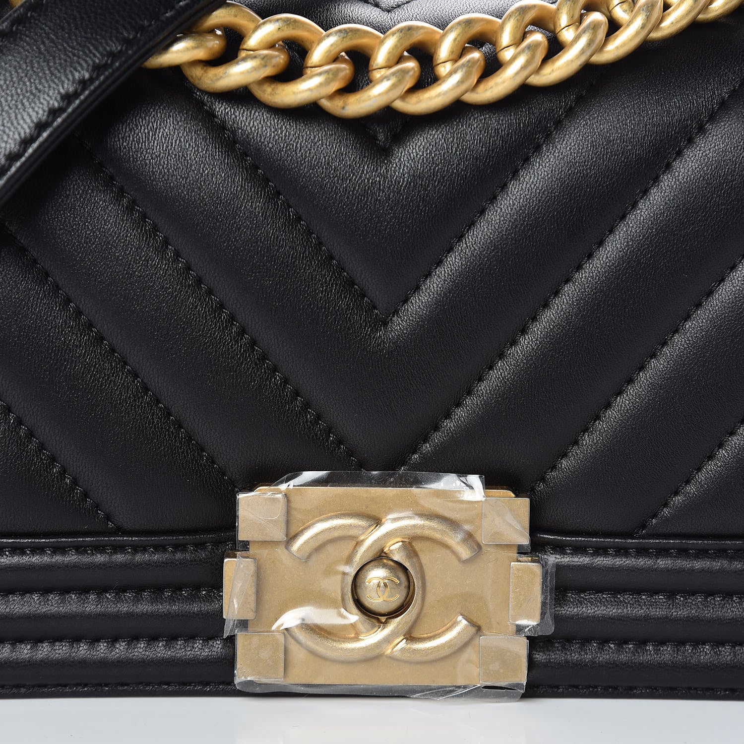 Chanel Lambskin Chevron Quilted Small Boy Flap Black 10 of 14